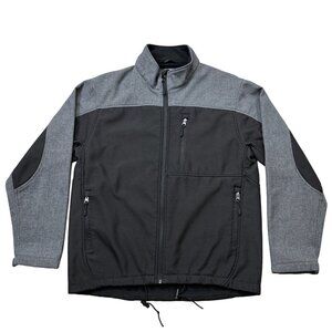 Victory Rugged Wear Mens Black Gray Colorblock Full Zip Jacket Lined Size M